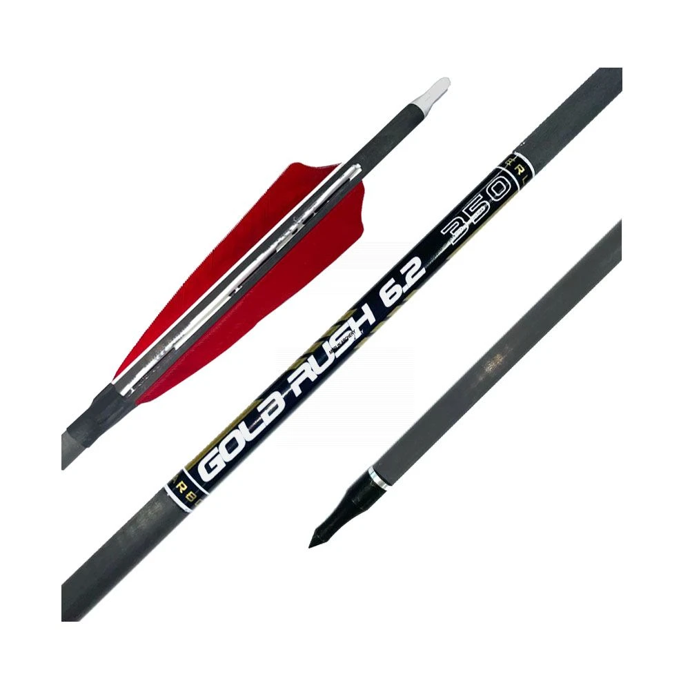 MAC Merlin Gold Rush Carbon Arrows - 6.2 - With Feathers 1 MAC Merlin Gold Rush Carbon Arrows - 6.2 - With Feathers